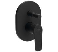 Aqualine Lotta - Grifo mezclador empotrado, 2 salidas, con interruptor y cuerpo, negro mate LT742B