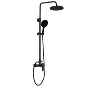 Aqualine Lotta - Juego de ducha con grifo, 4 chorros, negro LT690B