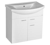 Aqualine, mueble bajo para lavabo, modelo ZOJA, 71,5 x 74 x 34 cm, color blanco