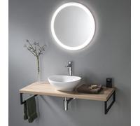 Aqualine, plato para lavabo VEGA, 82,5 x 45 cm, roble platino