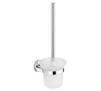 Aqualine Samba - Escobilla de WC de pared, cromo/vidrio opalino SB108