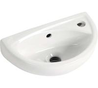 Aqualine Small - Lavamanos Oval, 40x23 cm, con 1 orificio para grifo a la derecha, blanco TP040