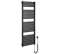 Aqualine - Toallero eléctrico Tondi-E 45x133 cm, 500 W, negro mate DE476T