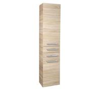 Aqualine VEGA, armario alto con cesto para ropa, 40x184x31 cm, roble plateado