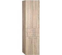 Aqualine ZOJA/KERAMIA: Armario alto con cajones, 50x184x29 cm, acabado en roble plateado