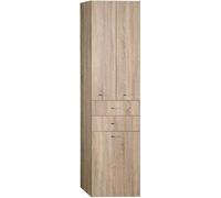 Aqualine ZOJA/KERAMIA, armario alto con cesto para ropa, 50x184x29 cm, acabado en roble plateado