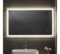 Aquamarin® Espejo de Baño LED - CEE Táctil, de Pared, 3 en 1 Luz Blanca Fría/Cálida/Neutra, Función de Memoria, Antivaho, Tamaño a Elegir - Espejo con Iluminación, con Luz (80 x 60 cm)
