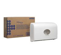 Aquarius, 6947, dispensador de papel higiénico en rollo, Twin Mini Jumbo, blanco, 1 x 1 dispensador