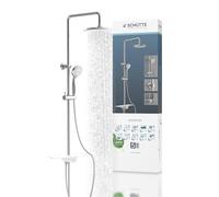 Aquastar - Juego de ducha con repisa y alcachofa de ducha con 5 posiciones (ducha de mano ajustable, columna de ducha con alcachofa de ducha), Multicolor, 60500