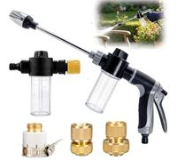 Aquoxis Pressure Washer, Pistola de Lavado a Presión Power Jet, Pistola de Agua de alta Presión Giratoria de 360° con Varilla Larga y 3 Conectores Metálicos