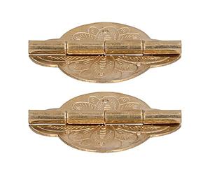 aqxreight Bisagras de Latón Antiguo, 2 Juegos de Bisagras Pequeñas para Cajones, Puertas, Armarios, Armarios, Mesa Plegable, Junta de Doble Pasador y Acabado, Herrajes para Muebles para el Hogar