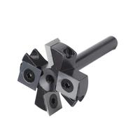 aqxreight Broca para Enrutador de Superficie de Tablero de Alerón CNC, Vástago de 8 Mm, Cortador de Inserción de Carburo para Aplanamiento de Losa de 4 Flautas para Máquinas de Es