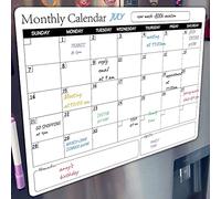 aqxreight Calendario de Pizarra Magnética Reescribible para Refrigerador, Planificador Mensual Semanal con Mascota para Niños, Oficina Familiar, Organización Escolar