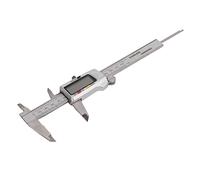 aqxreight Calibrador Digital 0 150 Mm/0 6 Pulgadas Calibre Vernier de Acero Inoxidable con Pantalla LCD, Resolución de 0,01 Mm, Herramienta de Medición para Uso Doméstico y Profesional (SILVER)