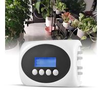 aqxreight de Riego Automático Solar de 3 W, Bomba Doble para 15 Macetas con Pantalla LCD, Kit de Riego por Goteo con Tubo de 20 M, Plantas de Interior y Exterior, Alimentación por USB y Energía