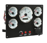 aqxreight Panel de Instrumentos para Barcos Juego de Calibre 5 con Tacómetro de 85 Mm 0 4000 RPM, Temperatura de 52 Mm, Presión de Aceite, Voltímetro para Motores Marinos, Yates, Barcos de Pesca,