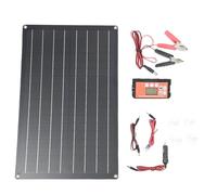 aqxreight Panel Solar Portátil para Batería de Automóvil Controlador de Carga de 30 W con Vidrio Templado, Diseño Resistente a la Intemperie para Automóviles, Motocicletas, Barcos y Mantenimiento de
