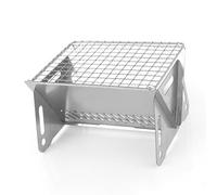 aqxreight Parrilla Plegable para Acampar Parrilla de Barbacoa de Carbón Portátil de Acero Inoxidable para Picnic Al Aire Senderismo Fiesta en la Playa Diseño Plegable Liviano Fácil Montaje