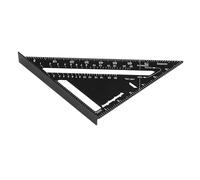 aqxreight Regla Triangular de Aleación de Aluminio de Carpintero de 7 Pulgadas para Carpintería, Herramienta de Medición de Viga Imperial con Escalas Grabadas y Mesa de Conversión, Guía de ángulo de