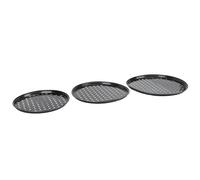 aqxreight Sartén para Pizza de Acero Al Carbono, Innovadora Superficie Antiadherente, Horno para Asar, Uso Doméstico, 3 uds.