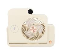 aqxreight Ventilador de Escritorio con Estación de Carga 100 Engranajes Plegable Silencioso Pequeño Ventilador Portátil para Teléfonos Móviles Teléfono Inteligente Blanco que Permite de (Beige)