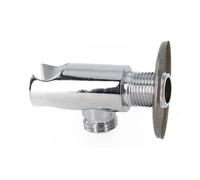 AQXYWUIO Moda montado en la pared salida de agua codo manguera de ducha conector soporte de cabeza aleación de zinc duradera fácil de instalar plata