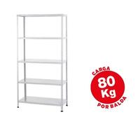 Ar storage Estantería metálica 5 estantes blanca 180x90x40 cm