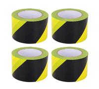 Aramox 4PCS Cinta de Precaución Amarilla Cinta de Construcción de PE a Granel Rollo de de Advertencia para Pisos Tuberías y Equipos, Marcado de Peligro Amarillo Negro para Lugares de Trabajo Caminos