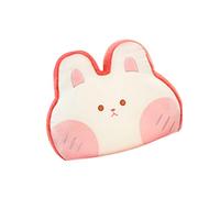 Aramox Almohada con Forma de Animal, Almohada Suave de Franela de Felpa con Algodón PP, Manta Oculta, Diseño de Cremallera, Cojín 2 en 1 para Niños, Hogar, sofá, Siesta, Viaje, (Conejo Rojo sandía
