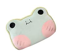 Aramox Almohada con Forma de Animal, Almohada Suave de Franela de Felpa con Algodón PP y Manta con Cremallera Oculta, Cojín Relleno de 550g, Juguete para Niños, sofá, Siesta, Viaje, (Rana Verde de