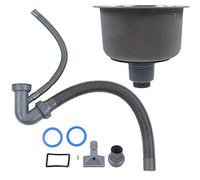 Aramox Bar Round Sink, Lavabo de Cocina de Acero Inoxidable | Superficie Resistente a Manchas, Curvada Hacia el Desagüe, Submontada o Sobreencimera, 25.5 Cm de Diámetro Interior, 16.5