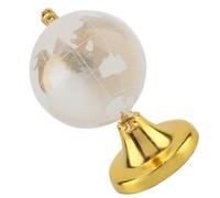 Aramox Bola de Cristal con Forma de Globo de Cristal óptico, Esfera Terrestre de 2,56 Pulgadas con Soporte, Mapa del Mundo Detallado, Grabado de Luz, Decoración de Escritorio Refractante para (GOLD)