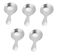 Aramox Cuchara para Helado Cuchara de Postre de Acero Inoxidable Juego de 5 Mini Cucharas Material 304 Bordes Redondeados Lavable a Máquina para Helado Postres de té Niños Adultos (SILVER)