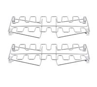 Aramox Parrilla para Patas de Pollo, Soporte para Baquetas de Acero Inoxidable, 35 X 14 X 11 Cm, Soporte Plegable para Asador para Horno, Parrilla, Ahumador, Barbacoa, Camping, Mantiene las Alas en su