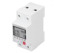 Aramox Protector de Potencia de Voltaje WiFi, Protector de Circuito de PC Retardante de Llama 63A con Control de Aplicación, Fuga de Sobrevoltaje y Protección de Temperatura para Distribución (sin
