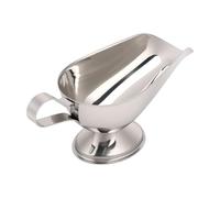 Aramox Salsera de Acero Inoxidable, Aderezo de Pulido Espejo con Ergonómico y Pico a Prueba de Goteo, Alta Capacidad para Servir para Bistec en el Restaurante de Casa (8 onzas)