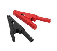 Aramox Soporte de Abrazadera Eléctrica Clips de Prueba de Latón 30A 1000V 20 Mm Apertura 4 Mm Orificio Trasero Rojo Negro Juego para Pruebas de Circuitos Electrónicos Soldadura Prensado Laboratorio