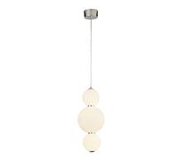 Araña contemporánea bola de nieve acero cromo vidrio blanco LED 18,97 W 3000K