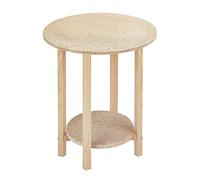 Aranaz | Mesa Camilla Gazte Redonda | Madera de Pino | Tablero Aglomerado | Mesa de Salon, Cocina o Terraza | Desmontable | Ideal para Invierno y Verano | Sin Barnizar | Mesas Color Madera | 50x55cm