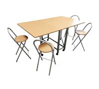 ARANAZ S.L. MANUFACTURAS DE LA MADERA Conjunto 'Libro' de Mesa y Cuatro taburetes en Madera y Metal, Melamínico, Grande