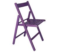 Aranaz | Silla Plegable | Diseño Moderno | Sillas Plegables y Ligeras para Exterior, Jardín o Terraza | Sillón con Reposabrazos y Respaldo | Asiento de Playa | Madera de Haya | Violeta | 43x47x79 cm