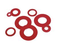 Arandela plana aislante de fibra de papel de acero rojo, M2, M2.5, M3, M4, M5, M6, M8, M10, M12, M16, M18, anillo de junta plana de aislamiento, 30~300 Uds.(100Pcs M10x25x2mm)