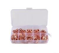 Arandelas de cobre 100 piezas métricas planas kit surtido anillos de sellado para líneas de freno de drenaje de aceite automático accesorios de combustible M5-M20 en caja