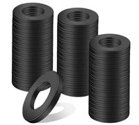 Arandelas Planas M4 x 9 mm, Negro, 100 Unidades, Espaciadoras de Carrocería de Acero Al Carbono para Reparaciones en el Hogar, Tornillos y Varilla