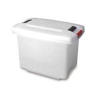 Araven Cubeta rectangular Oviplas con tapa y ruedas, 50 litros, polipropileno, 600x400x410 mm