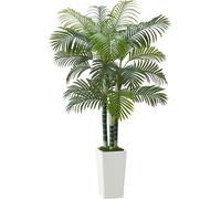 Árbol artificial de palmera Areca, de 1829 mm de altura, con maceta blanca, ideal para interiores