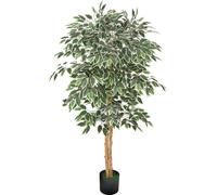 Árbol de ficus artificial de 150 cm, planta decorativa de interior con maceta