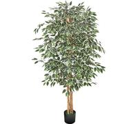 Árbol de ficus artificial de 180 cm, planta decorativa de interior con maceta