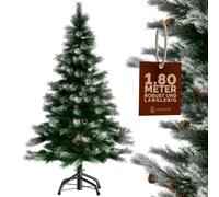 CASARIA® Árbol de Navidad Artificial Nevado Altura 180cm 810 Puntas con Soporte Agujas PVC Pino Arvore de Natal Decoración Navideña Exterior