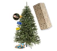 Árbol de Navidad Artificial 220 cm, Abeto del Cáucaso Realista SPRINGOS | Abeto del Cáucaso realista con ramas densas y agujas PVC, 220 cm de alto, 130 cm de ancho, montaje fácil y soporte incluido